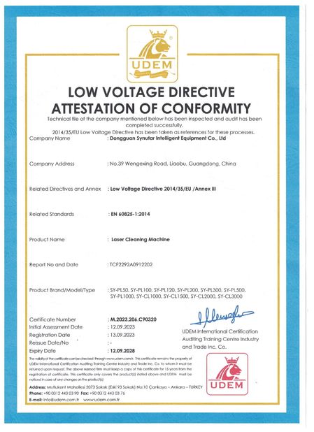 Çin Dongguan Synutar Intelligent Equipment Co., Ltd. Sertifikalar